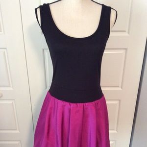 Black and pink bubble hem dress